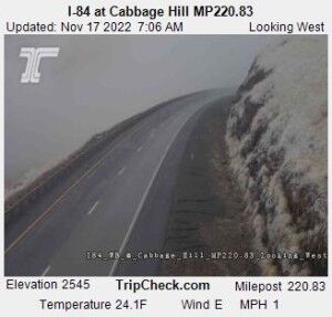 UPDATE: I-84, OR 204 open, winter conditions causing slick roads